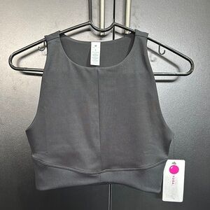 Yogalicious Crisscross hybrid rib tank/crop,boat neck,stretch,athletic,casual